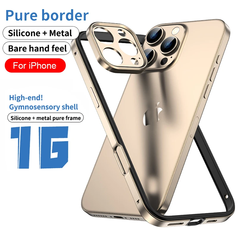 Camera Protection + Hybrid Sil - Metal Bumper Aluminum Frame Case recension och pris