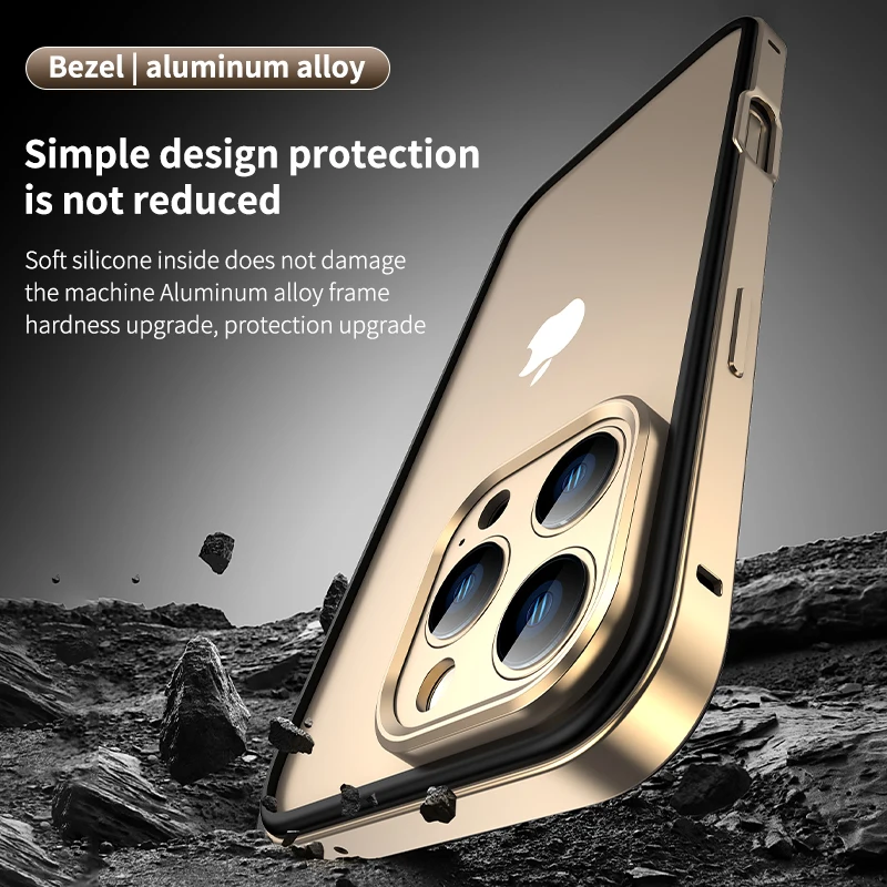 Camera Protection + Hybrid Sil - Metal Bumper Aluminum Frame Case recension och pris