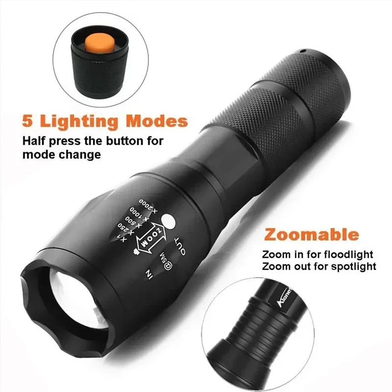 High Power T6 LED Flashlights  - Power Banks recension och pris