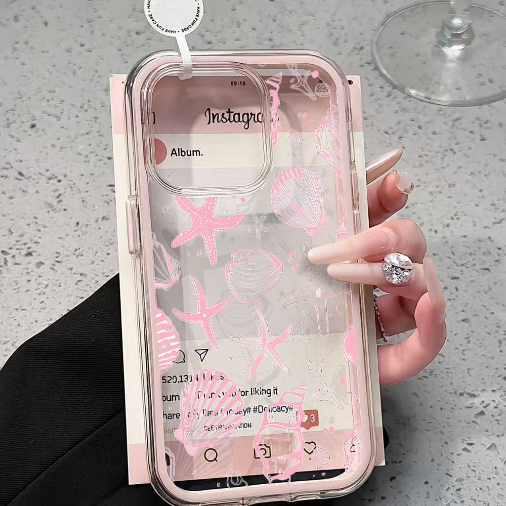 Summer Pink Seashell Clear Pho - Clear Shockproof Bumper Case recension och pris