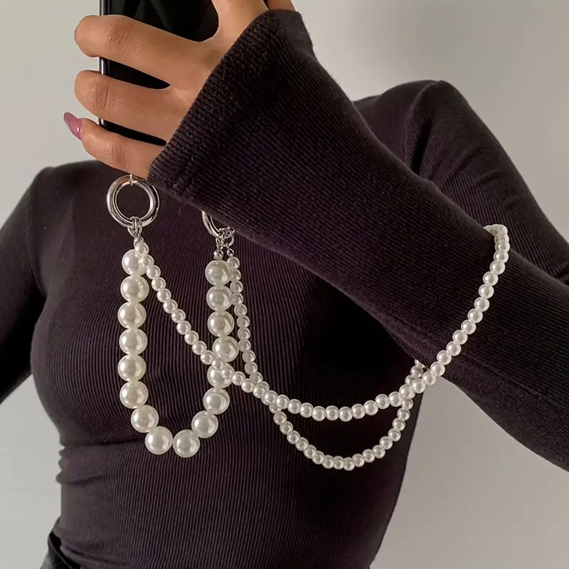 Double Pearl Woven Mobile Phon - Crossbody Lanyard Neck Strap Case recension och pris