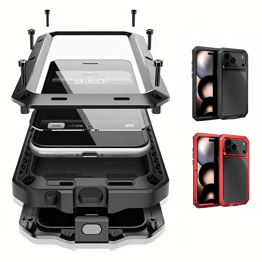 Heavy Duty Metal Armor Phone C - Heavy Duty 360 Full Body Protective Case recension och pris